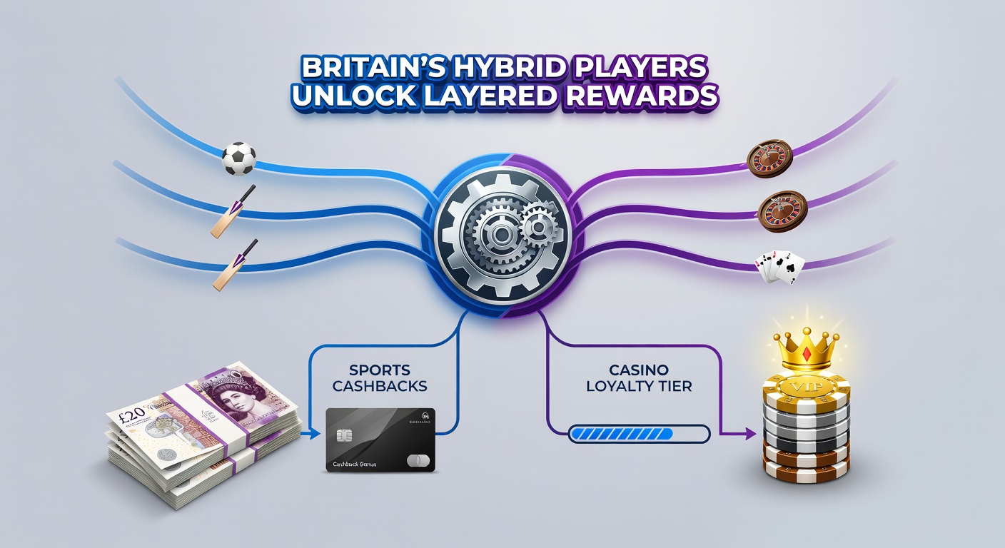 Infographic showing layered reward flows between UK sports cashbacks and casino loyalty tiers