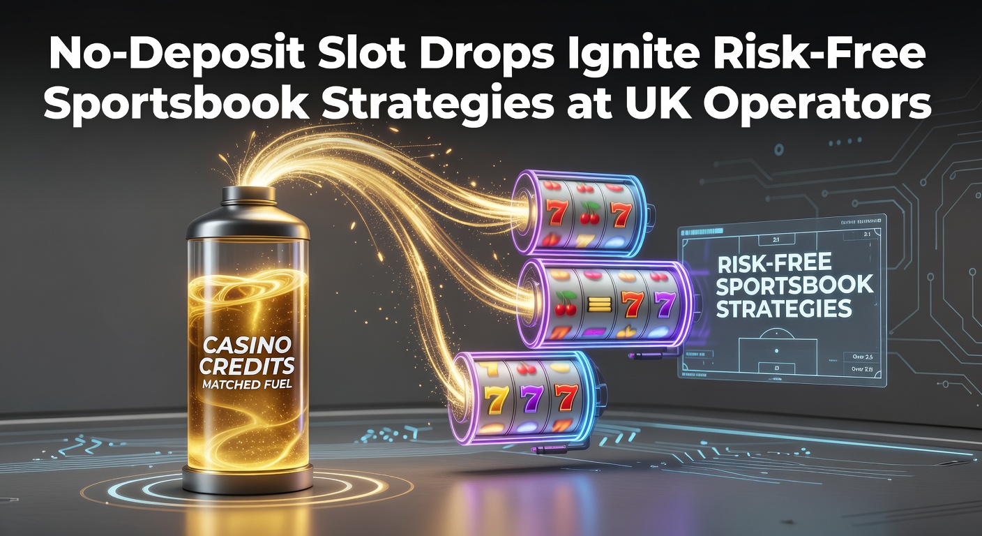 Vibrant slot machine reels spinning with casino credits cascading into sportsbook bet slips, symbolizing the fusion of no-deposit bonuses and matched strategies