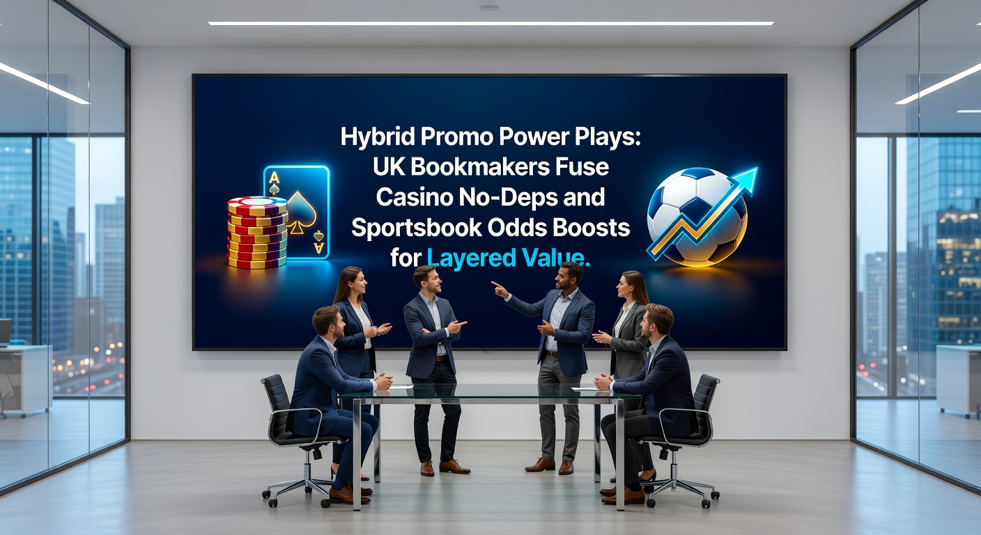 Screenshot of a UK bookmaker app displaying a hybrid promo banner combining casino free spins and football odds boost, with terms overlay