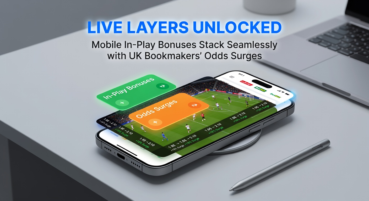 Graph showing odds surges during a live football match overlaid with bonus stacking opportunities on a bookmaker's mobile interface