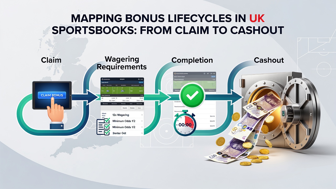 Flowchart illustrating wagering requirement calculations and cashout eligibility checks in UK betting apps