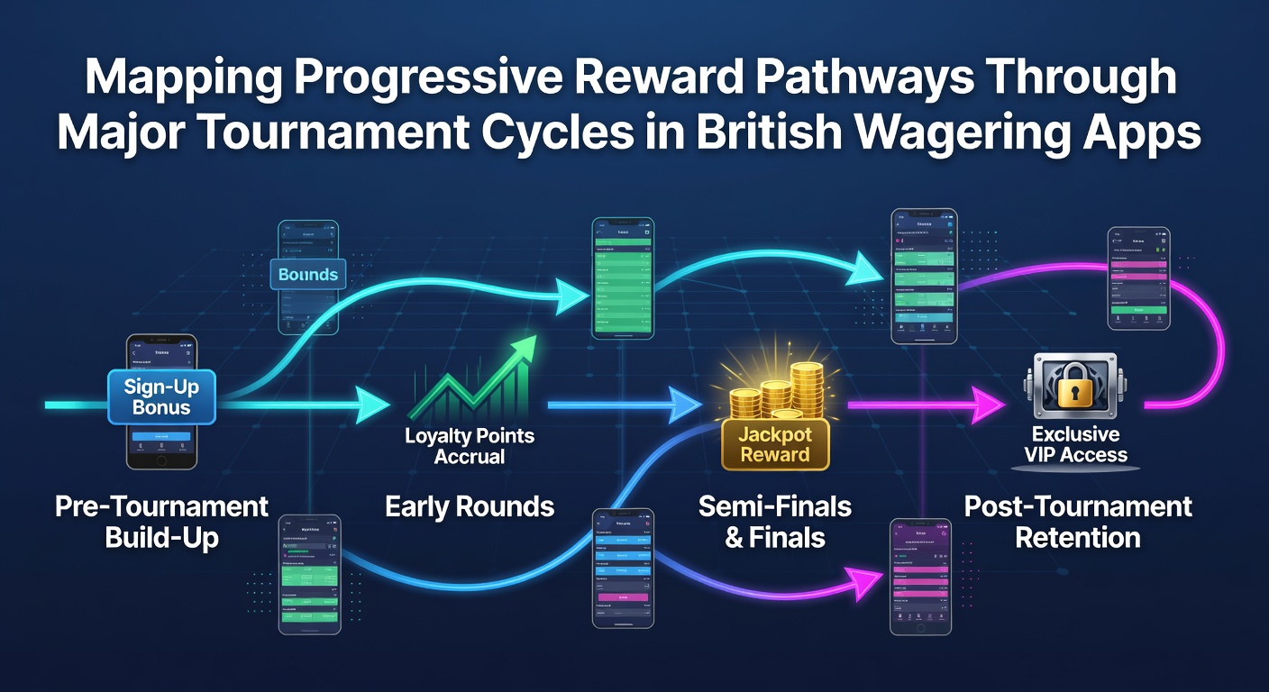 Diagram showing reward progression layers in UK betting apps during tournament phases