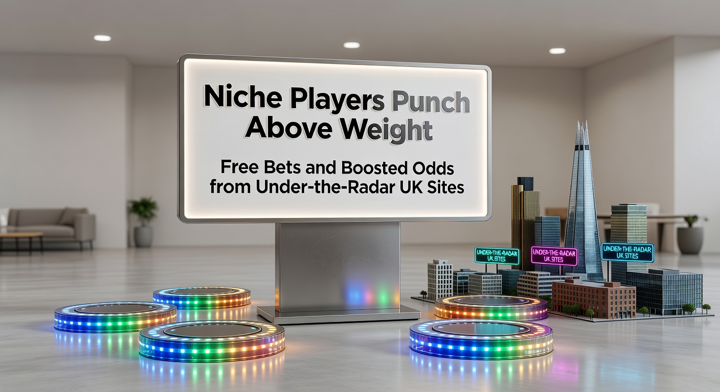 Screenshot of a niche UK betting site interface showing boosted odds on football matches and free bet promotions, highlighting lesser-known bookmakers competing with industry giants