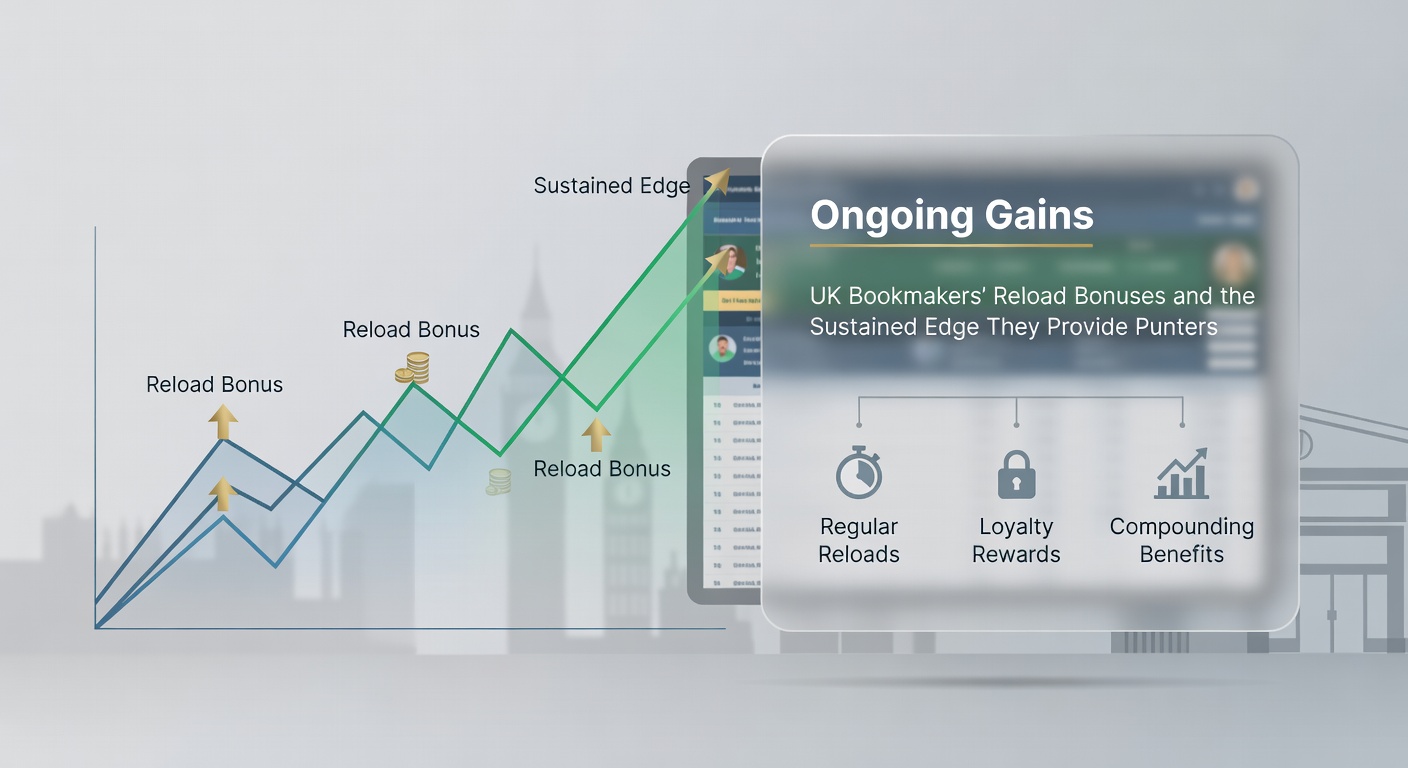 Infographic detailing a punter's reload bonus strategy, illustrating deposit flows, matched lays, and profit extractions over a monthly cycle