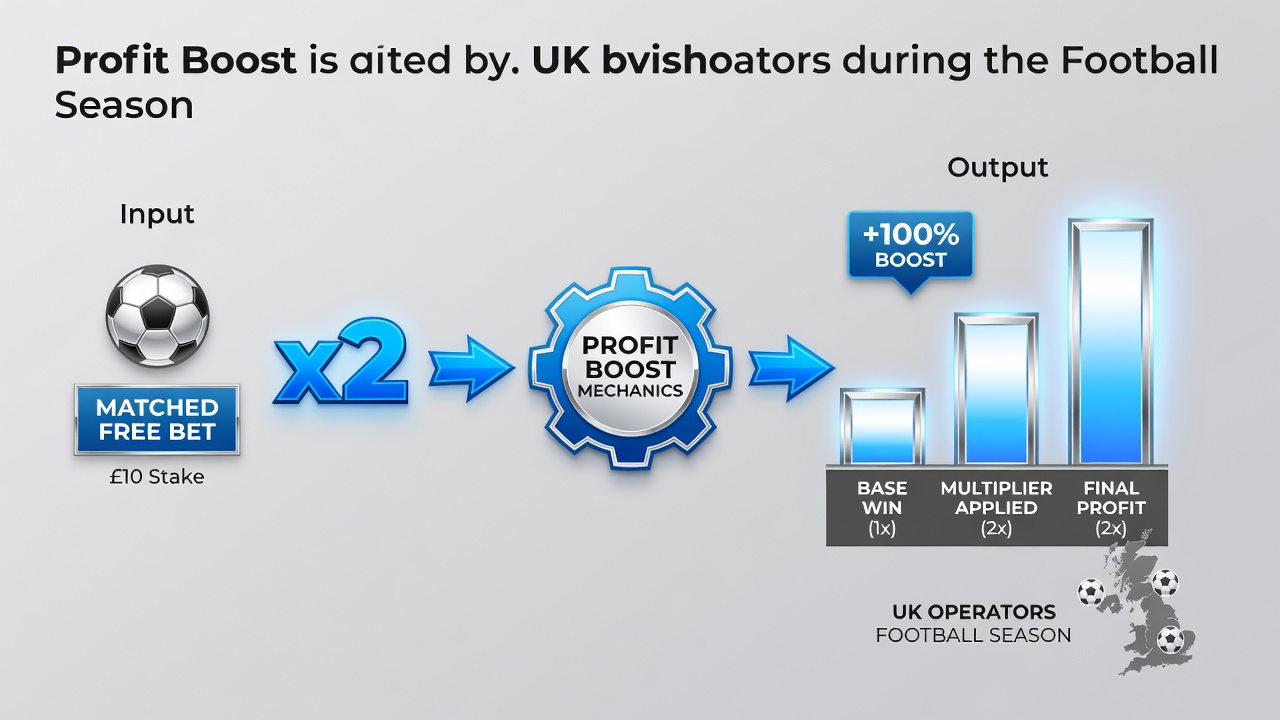 UK bookmaker interface displaying multiplier options on matched free bet winnings during a football match