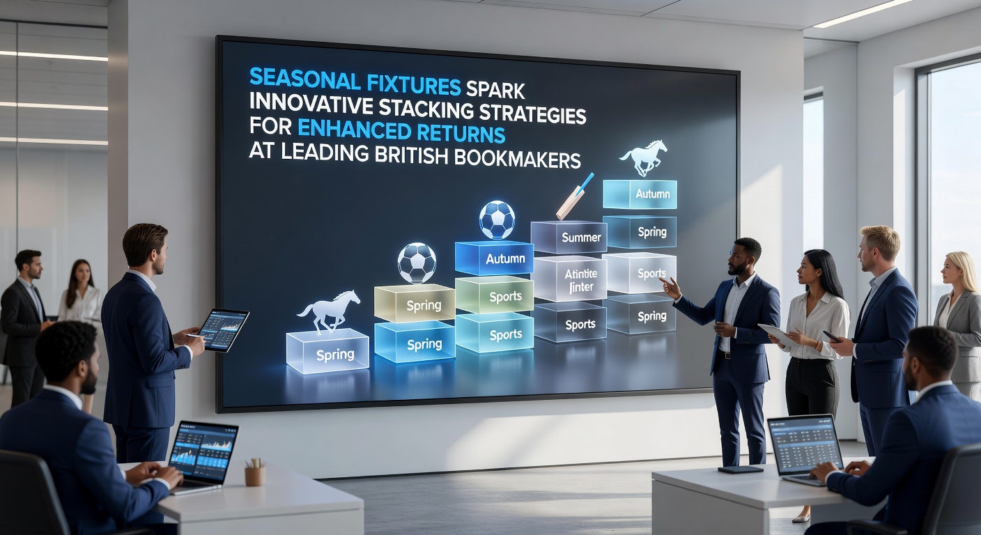British bookmakers displaying seasonal fixture promotions and stacking options for punters during major events