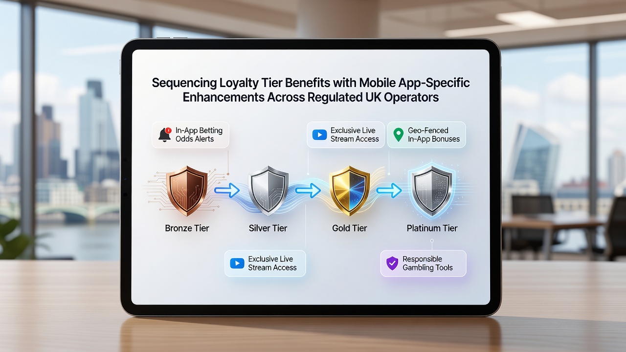 Mobile app dashboard showing sequenced loyalty rewards and tier progress bar with active benefit highlights