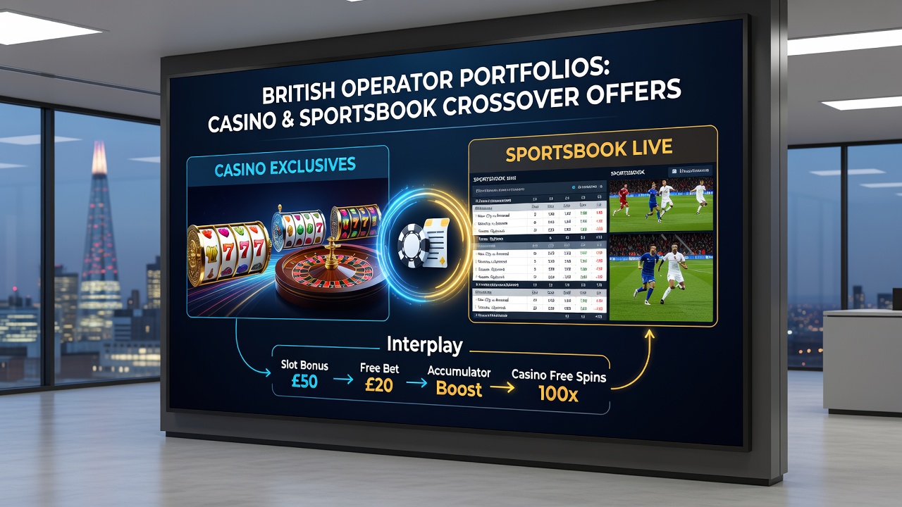 Mobile app screenshots displaying crossover bonus redemption flow between casino games and sports betting markets
